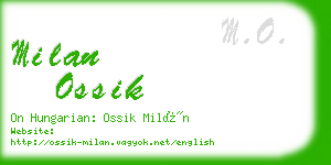 milan ossik business card